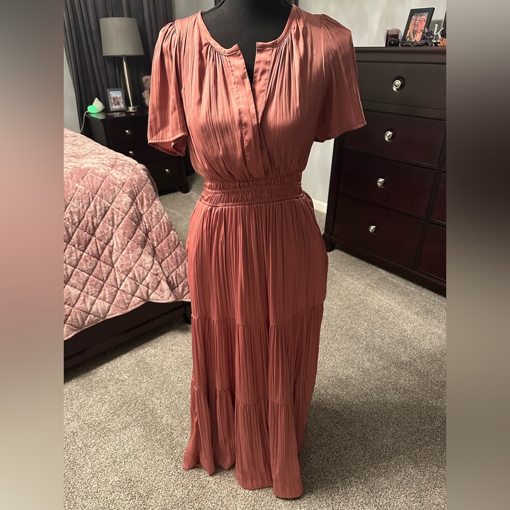 Anthropologie Dusty Rose Maxi Dress